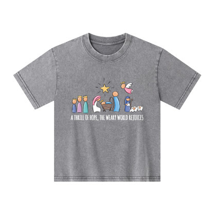A Thrill Of Hope Christian Kid Washed T-Shirt