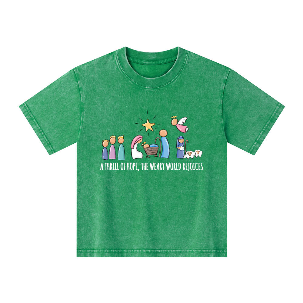 A Thrill Of Hope Christian Kid Washed T-Shirt