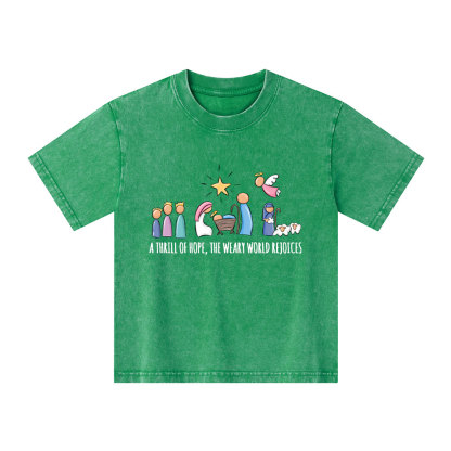 A Thrill Of Hope Christian Kid Washed T-Shirt