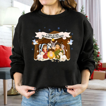 A Thrill Of Hope Christian Christmas Sweatshirt
