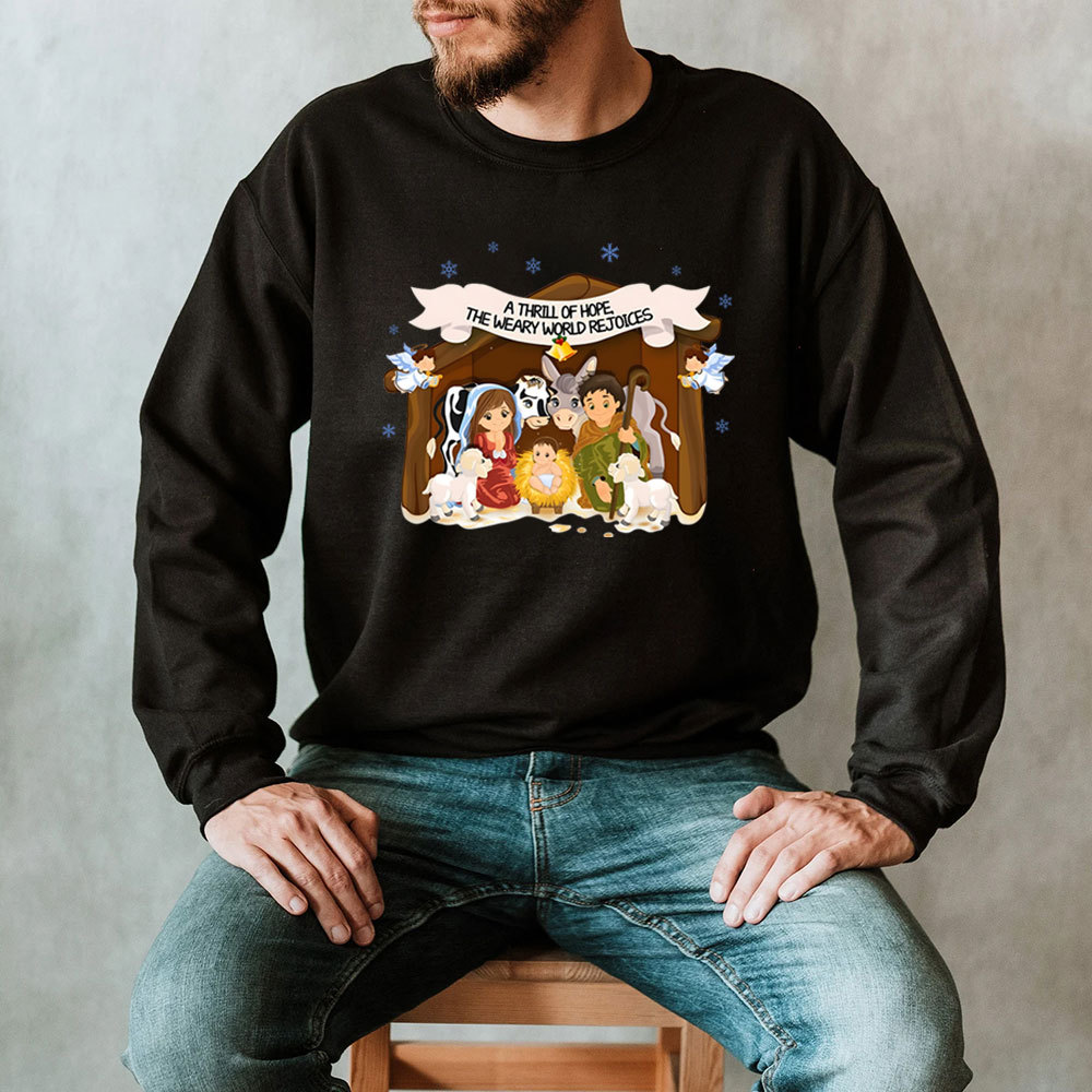 A Thrill Of Hope Christian Christmas Sweatshirt
