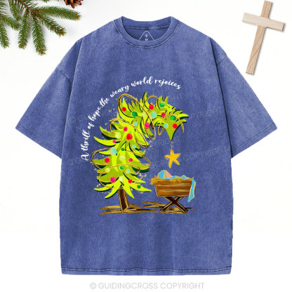 A Thrill Of Hope Christian Christmas Washed T-Shirt