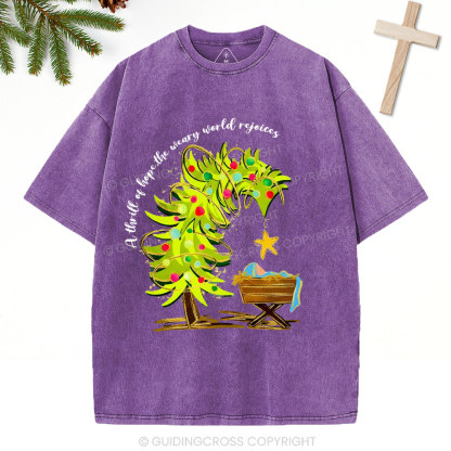A Thrill Of Hope Christian Christmas Washed T-Shirt