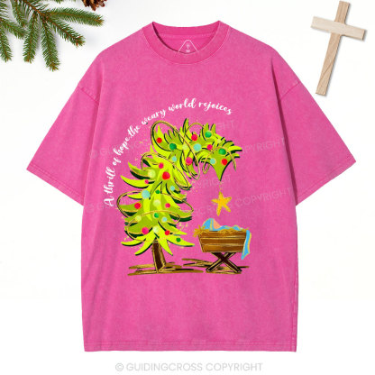 A Thrill Of Hope Christian Christmas Washed T-Shirt
