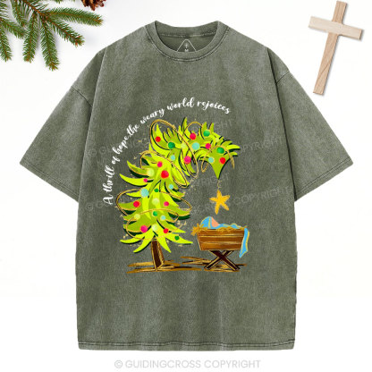 A Thrill Of Hope Christian Christmas Washed T-Shirt