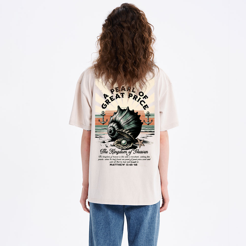 A pearl Of Great Price Christian Washed T-Shirt