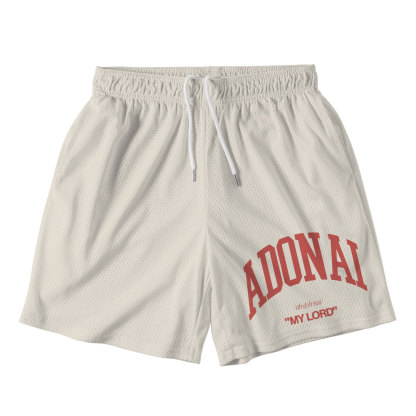 ADONAI My Lord Beige Christian Mesh Shorts
