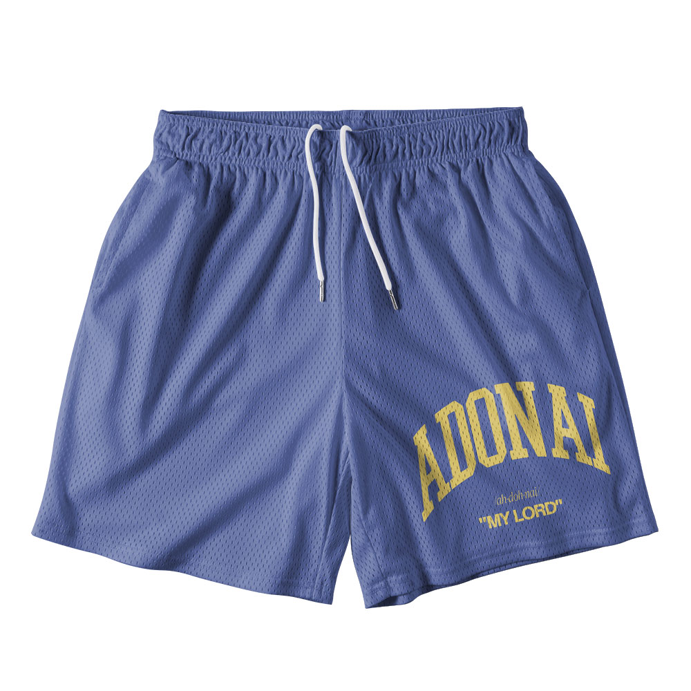 ADONAI My Lord Blue Christian Mesh Shorts