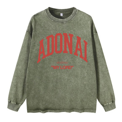ADONAI My Lord Washed Long Sleeve T-Shirt