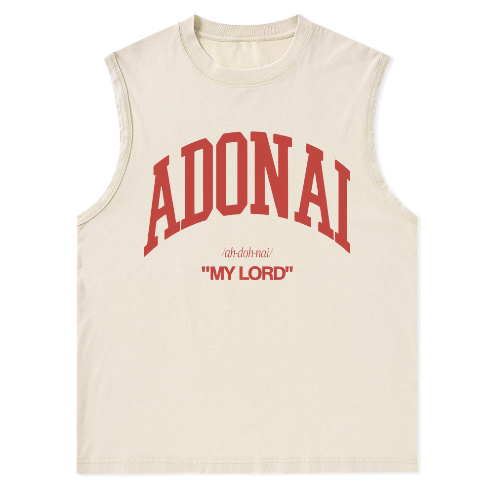 ADONAI My Lord Christian Washed Tank Top