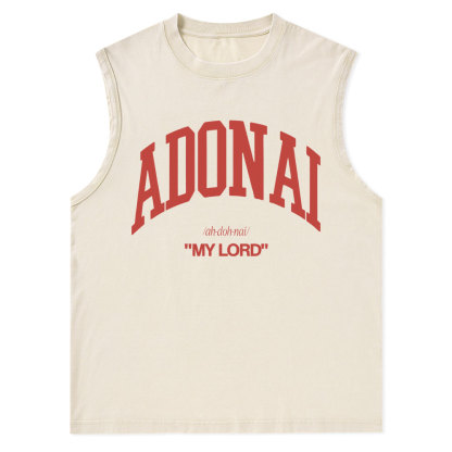 ADONAI My Lord Christian Washed Tank Top