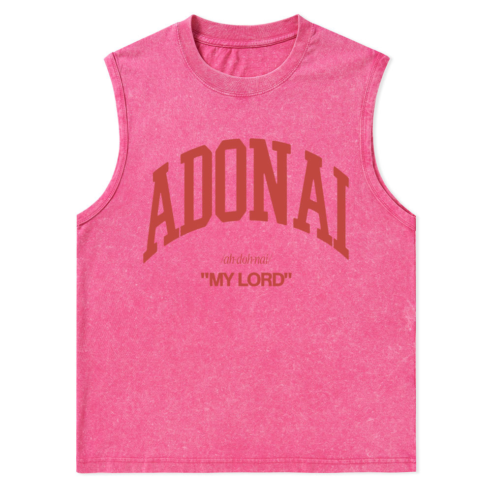 ADONAI My Lord Christian Washed Tank Top