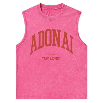 ADONAI My Lord Christian Washed Tank Top