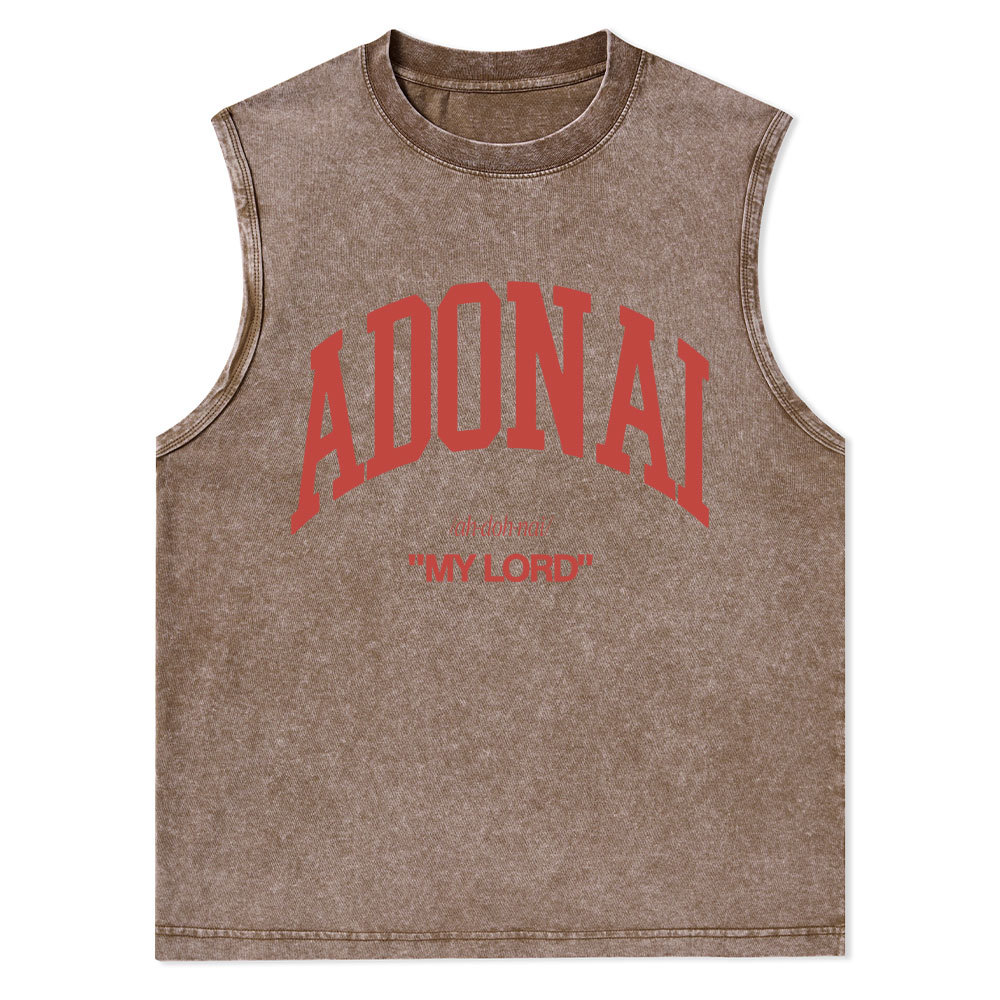 ADONAI My Lord Christian Washed Tank Top