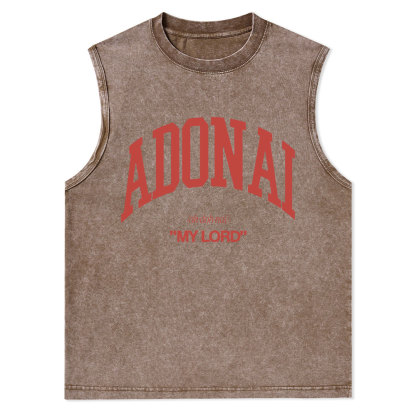 ADONAI My Lord Christian Washed Tank Top