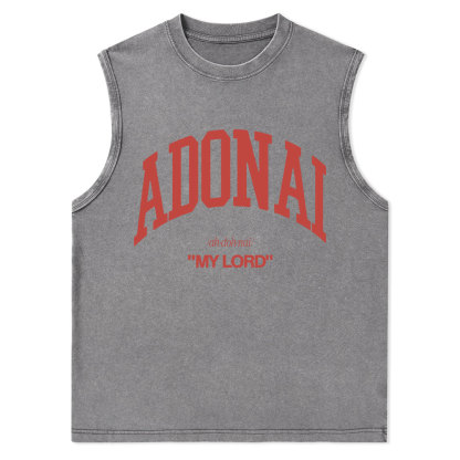 ADONAI My Lord Christian Washed Tank Top