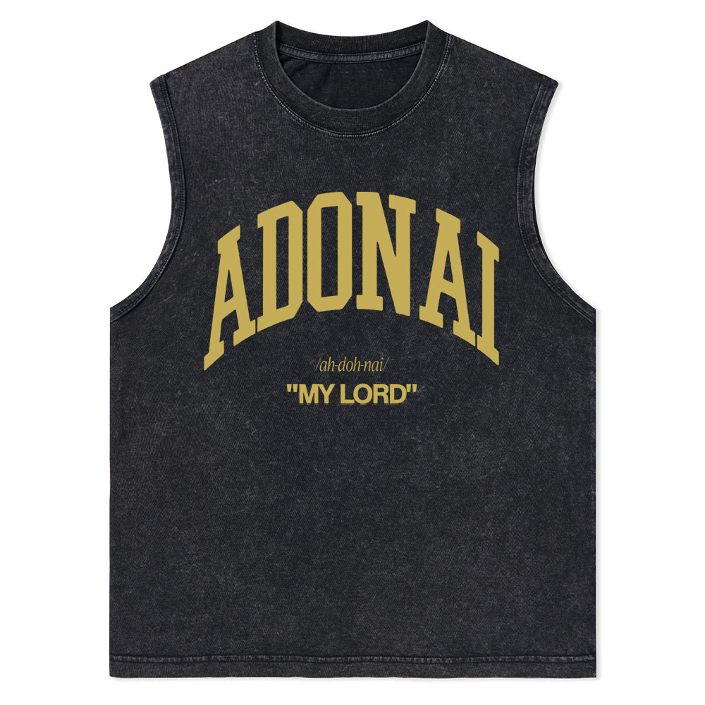 ADONAI My Lord Christian Washed Tank Top