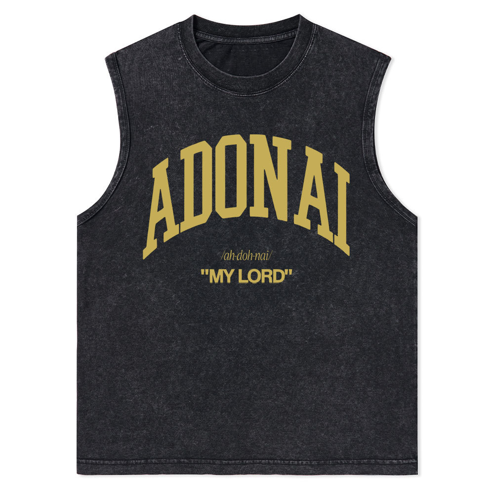 ADONAI My Lord Christian Washed Tank Top
