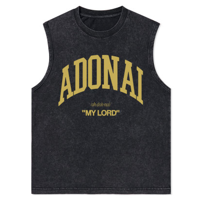 ADONAI My Lord Christian Washed Tank Top