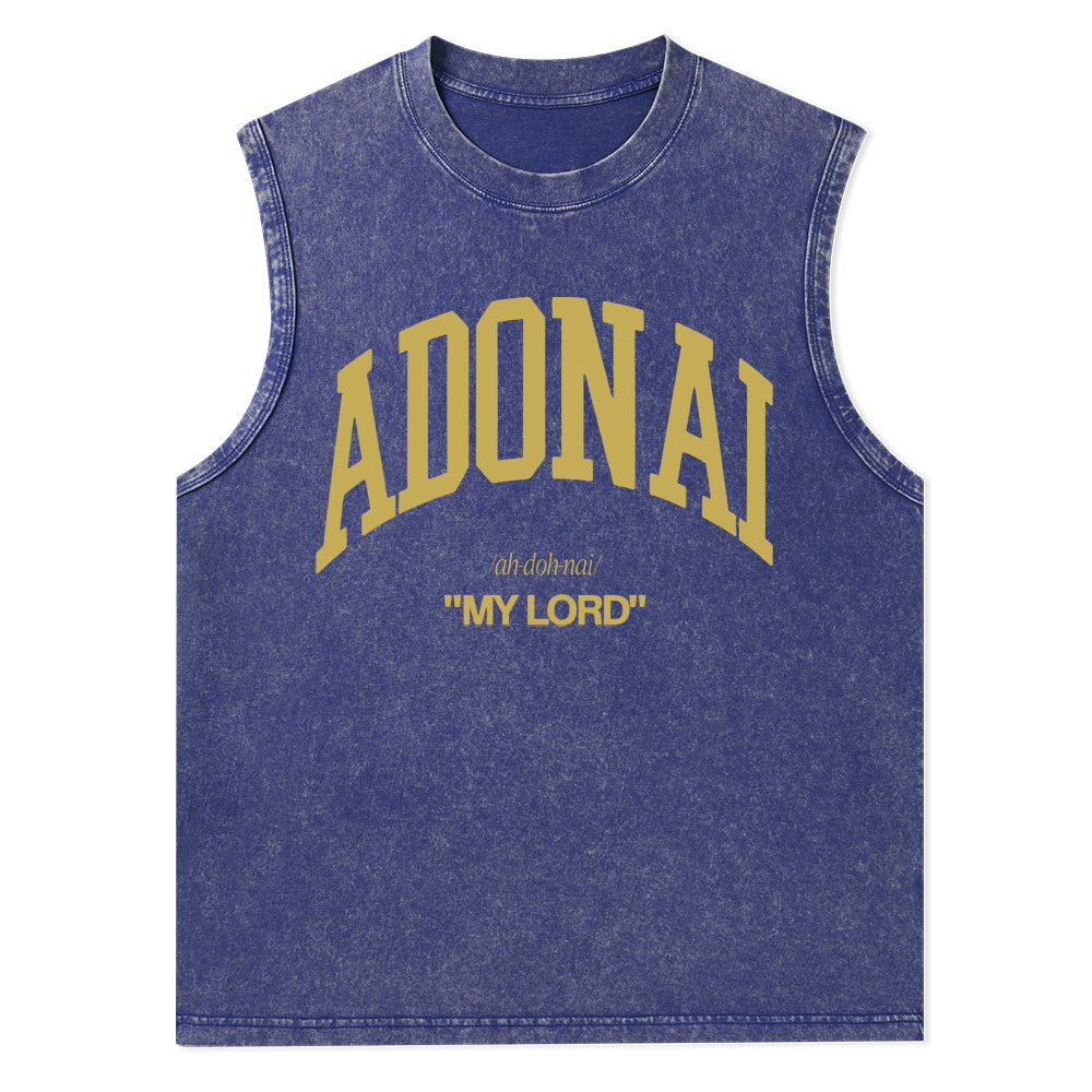 ADONAI My Lord Christian Washed Tank Top
