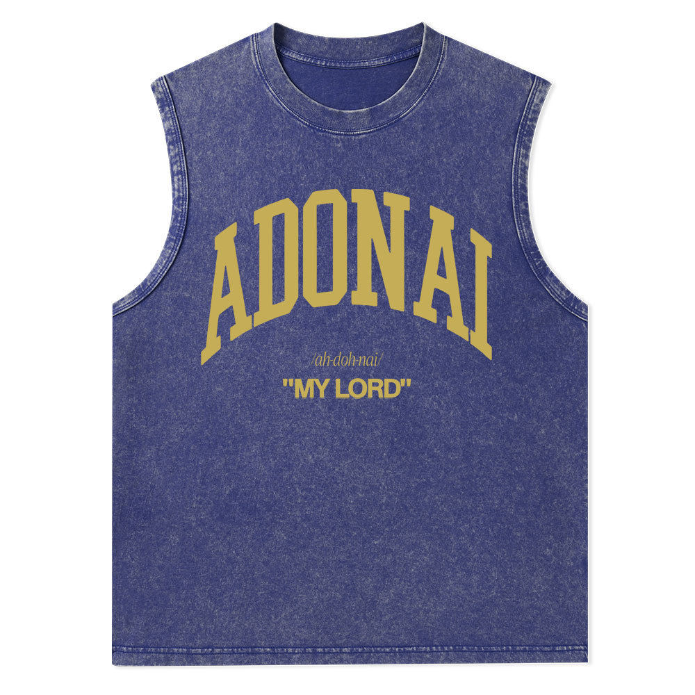 ADONAI My Lord Christian Washed Tank Top