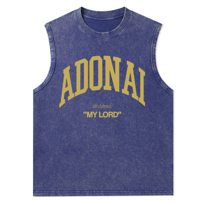 ADONAI My Lord Christian Washed Tank Top