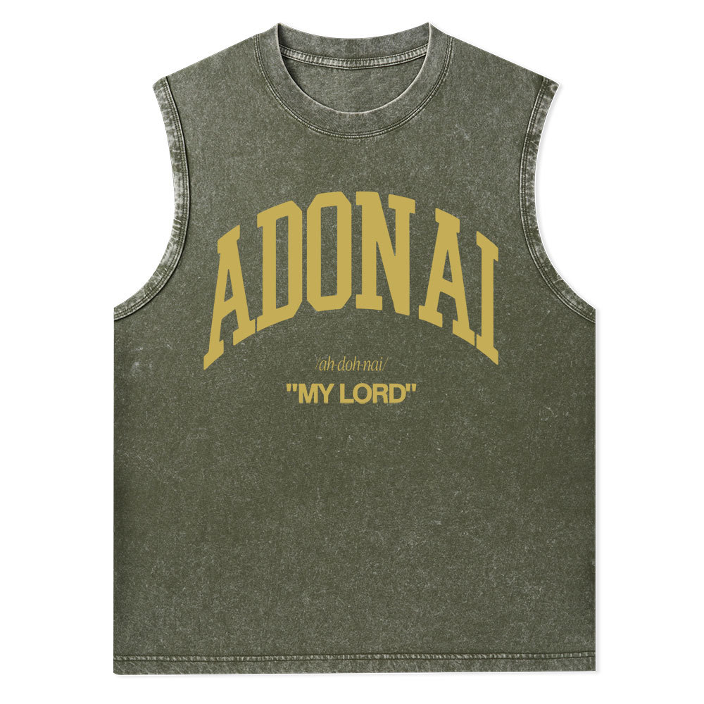 ADONAI My Lord Christian Washed Tank Top