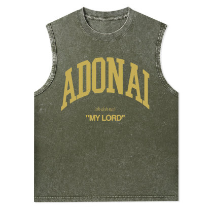 ADONAI My Lord Christian Washed Tank Top