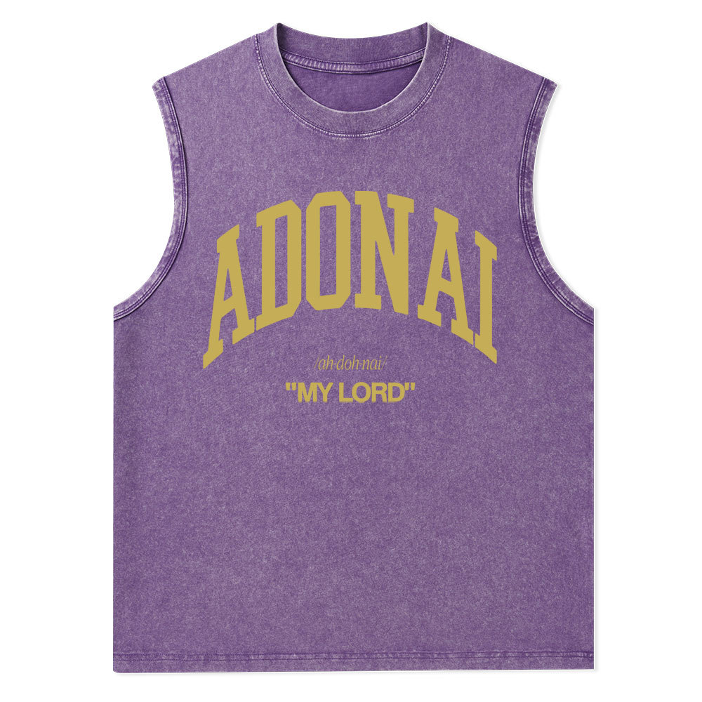 ADONAI My Lord Christian Washed Tank Top