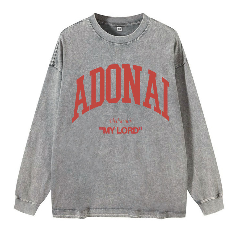 ADONAI My Lord Washed Long Sleeve T-Shirt