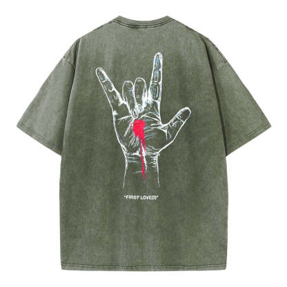 First Love Christian Washed T-Shirt