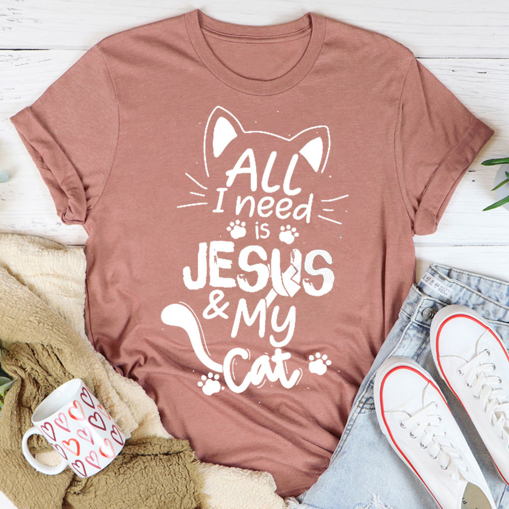 ALL I Need Is Jesus And My Cat Christian T-Shirt