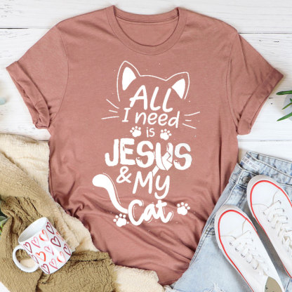 ALL I Need Is Jesus And My Cat Christian T-Shirt