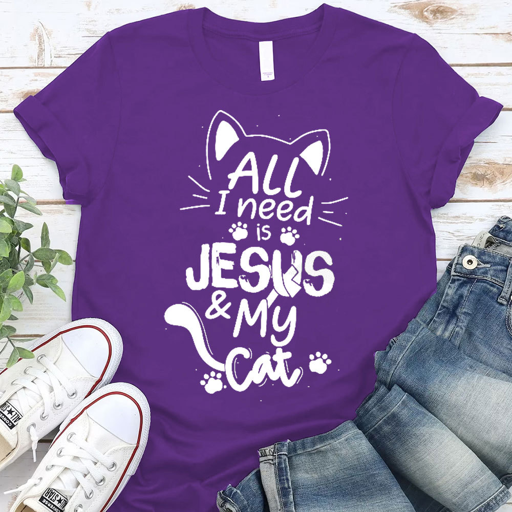 ALL I Need Is Jesus And My Cat Christian T-Shirt