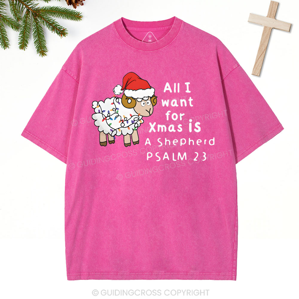 ALL I Want For XMAS Is Shepherd Christian Washed T-Shirt