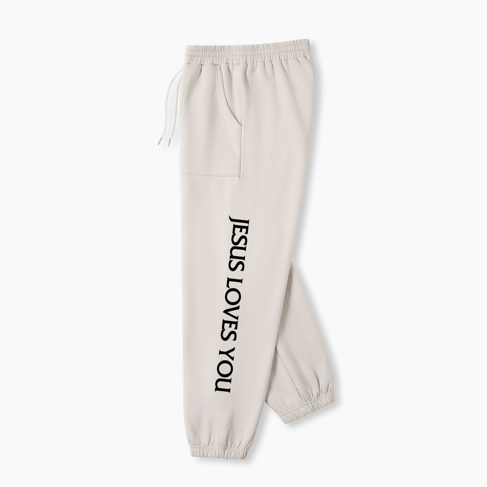 Jesus Loves You Christian Fleece Sweatpants