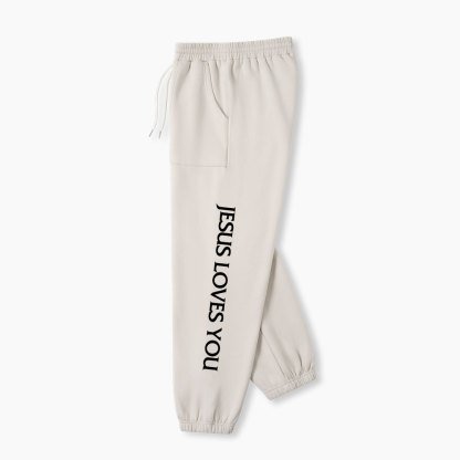 Jesus Loves You Christian Fleece Sweatpants