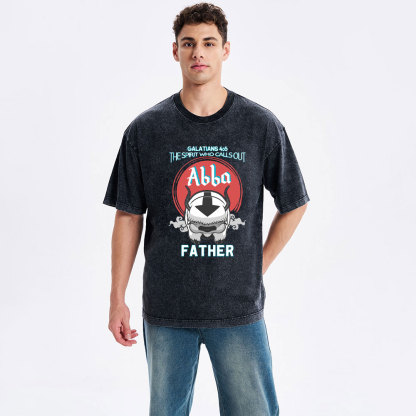 Abba Father Cute Christian Washed T-Shirt