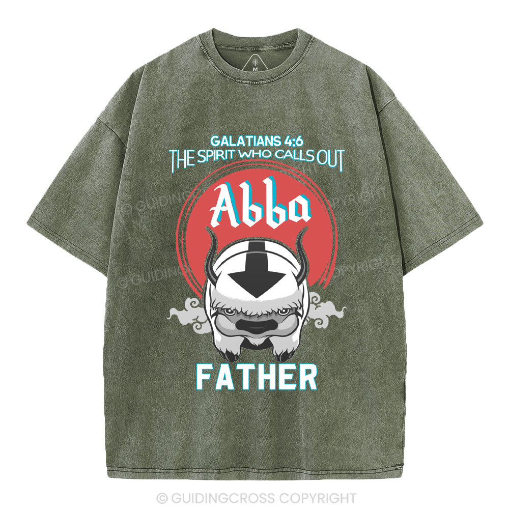 Abba Father Cute Christian Washed T-Shirt