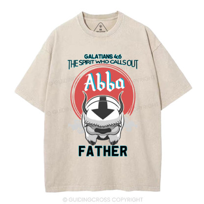 Abba Father Cute Christian Washed T-Shirt