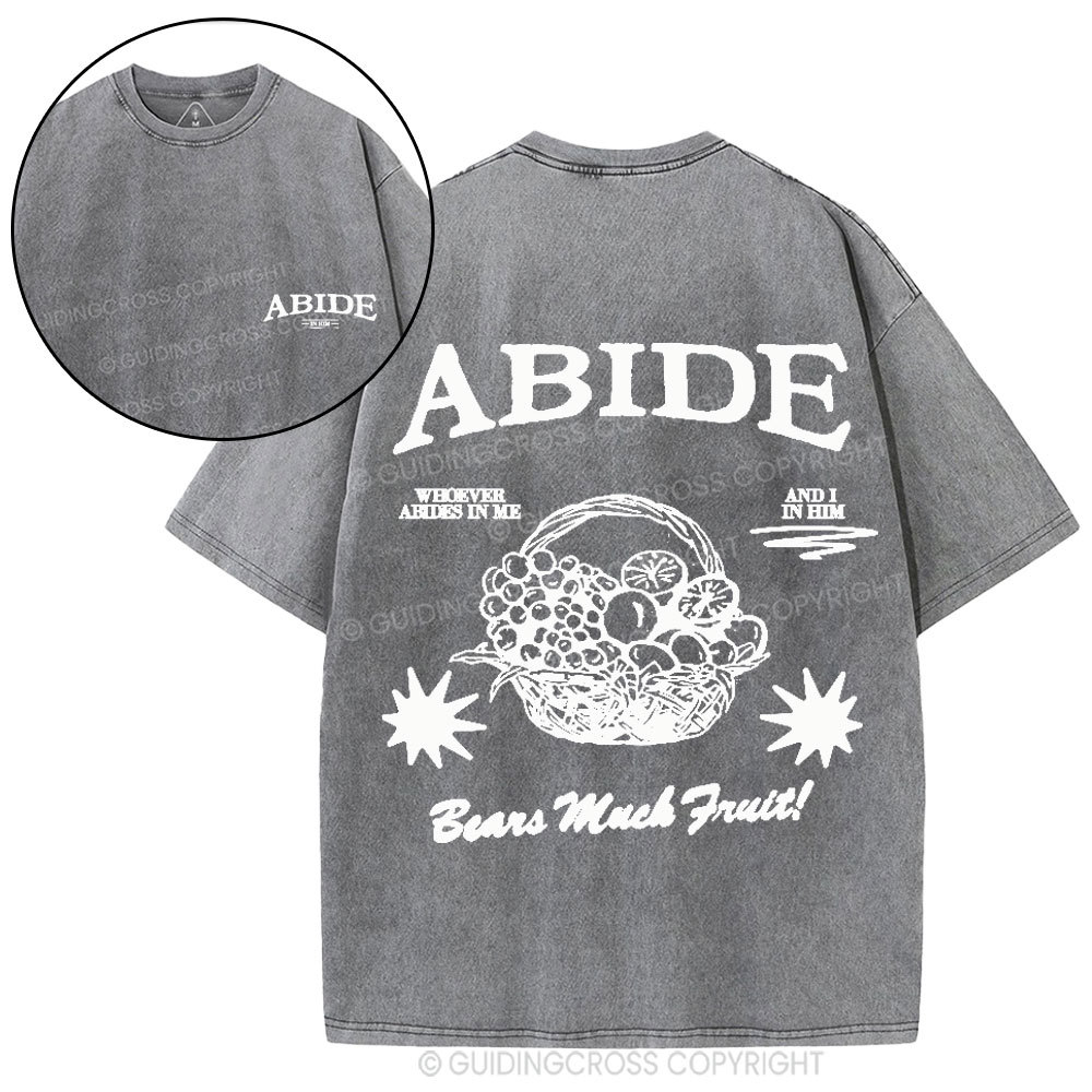 Abide In Him Christian Washed T-Shirt