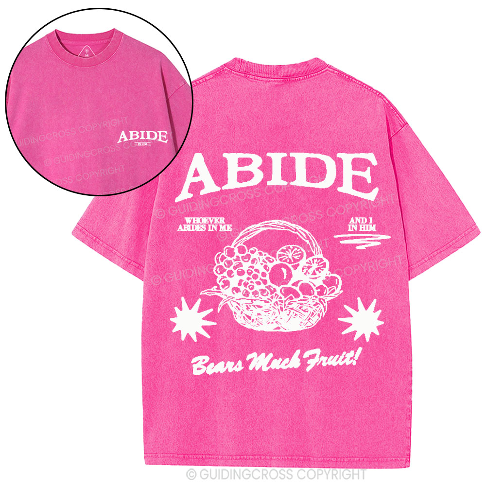 Abide In Him Christian Washed T-Shirt