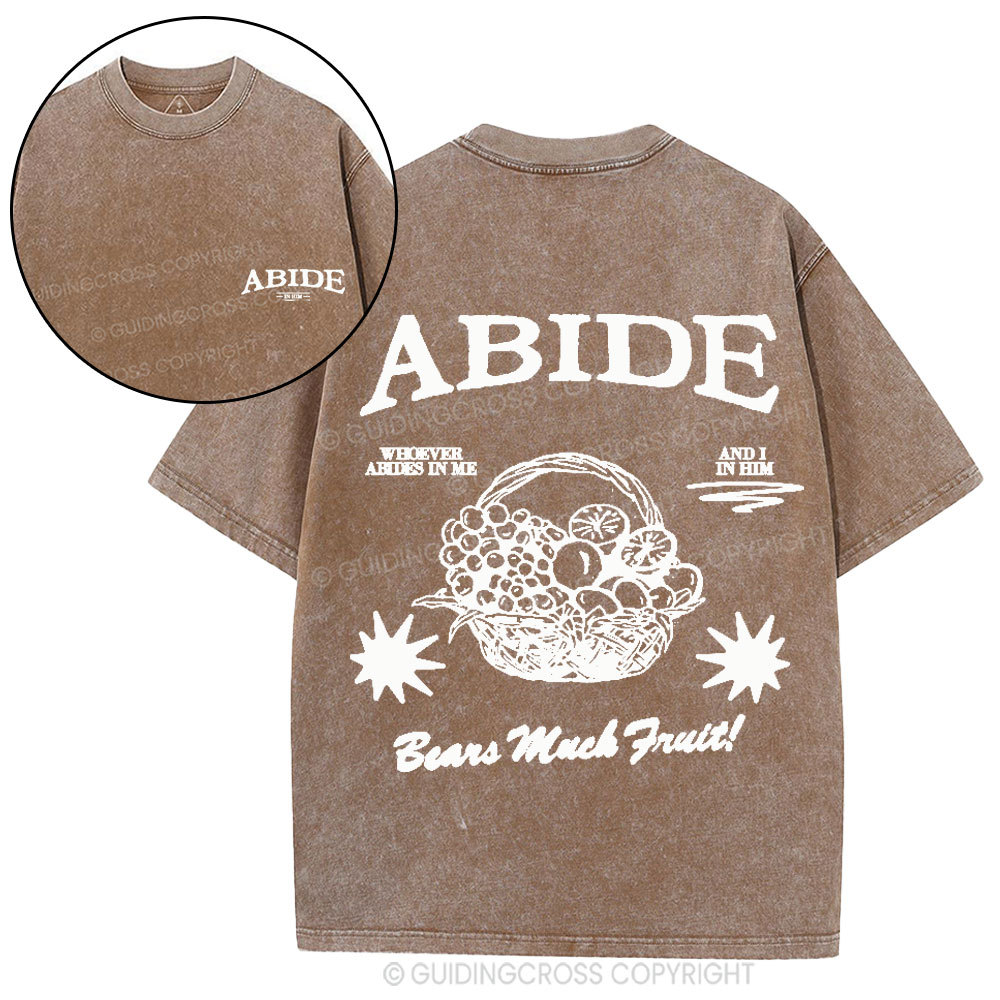 Abide In Him Christian Washed T-Shirt