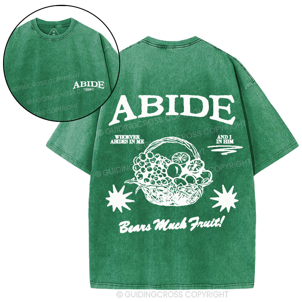 Abide In Him Christian Washed T-Shirt