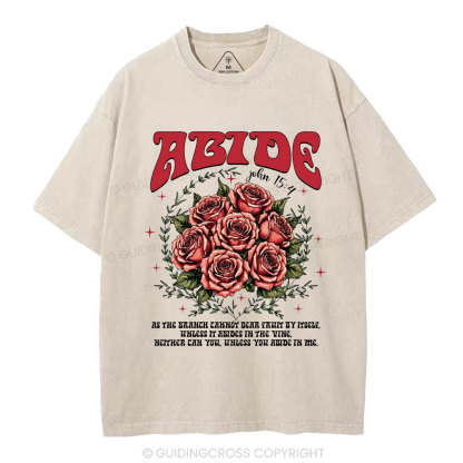 Abide In Me And I In You Chrisitian Washed T-Shirt