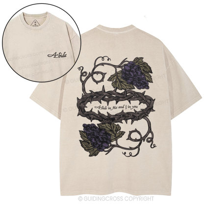 Abide In Me Christian Washed T-Shirt