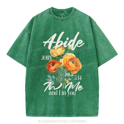 Abide In Me  Christian Washed T-Shirt