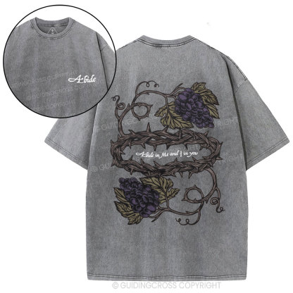 Abide In Me Christian Washed T-Shirt