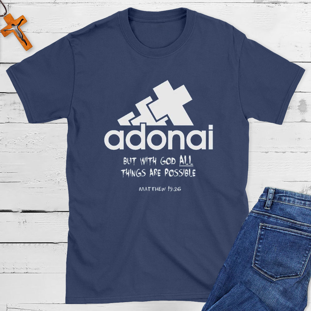 With God All Things are Possible Christian Bible Verse Shirt With God All Things are Possible Christian Bible Verse Shirt