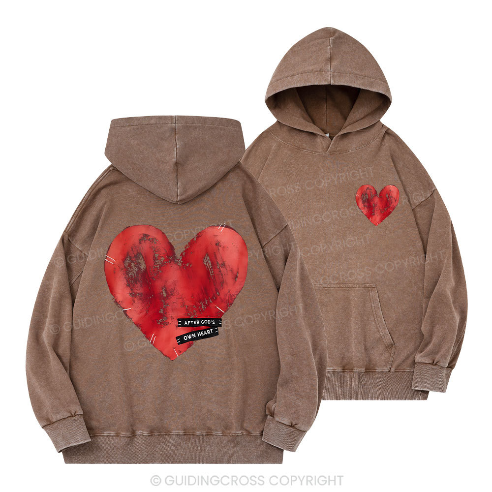 After God's Own Heart Christian Washed Hoodie